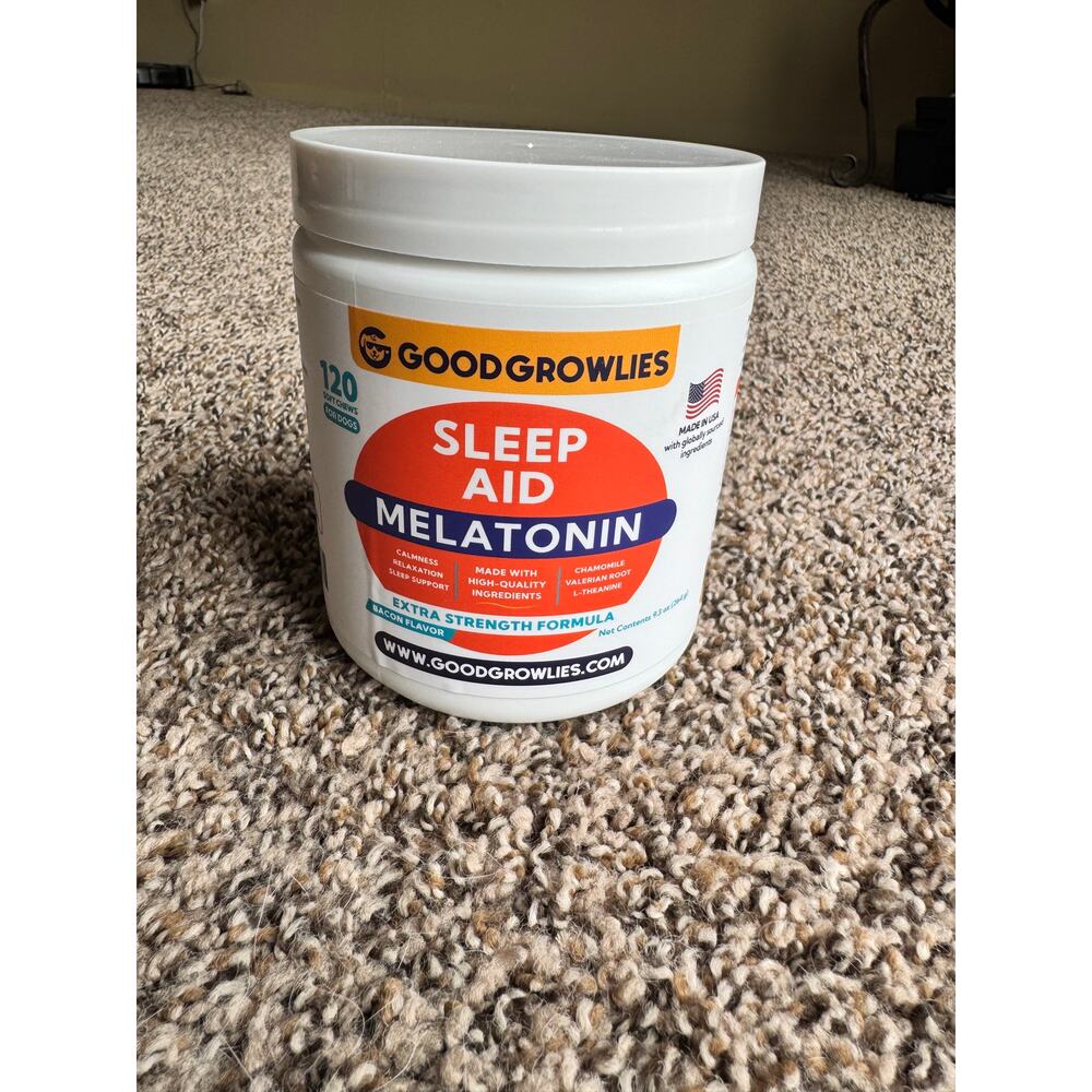 GoodGrowlies Calming Melatonin Soft Chews for Dogs 120 Count Sleep Aid